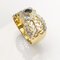 Anello in oro giallo 18 carati con zaffiro e diamanti, Immagine 4