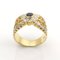 18K Yellow Gold Ring with Sapphire and Diamonds 6