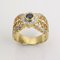 18K Yellow Gold Ring with Sapphire and Diamonds 1