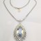 Necklace with Pendant in 18 Carat White Gold with Aquamarine 1
