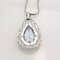 Necklace with Pendant in 18 Carat White Gold with Aquamarine 8