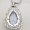 Necklace with Pendant in 18 Carat White Gold with Aquamarine 9