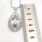 Necklace with Pendant in 18 Carat White Gold with Aquamarine 10