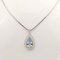 Necklace with Pendant in 18 Carat White Gold with Aquamarine 5