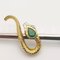 Antique Two-Tone 18K Gold Brooch with an Emerald and Diamonds, Image 8