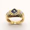18K Yellow Gold Ring with Sapphires and Diamonds 1
