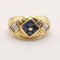 18K Yellow Gold Ring with Sapphires and Diamonds 5