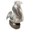 Italian Modern Rooster Statue in Grey Ceramic and Wood, 1980s 1