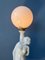 Vintage Art Deco Porcelain Female Figure Table Lamp with Glass Shade 4