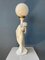 Vintage Art Deco Porcelain Female Figure Table Lamp with Glass Shade 7