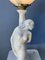 Vintage Art Deco Porcelain Female Figure Table Lamp with Glass Shade, Image 5