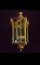 French Empire Brass and Glass Lantern Ceiling Light 1