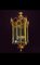 French Empire Brass and Glass Lantern Ceiling Light, Image 1