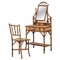 19th Century English Tiger Bamboo Dressing Table & Matching Chair, Set of 2 1