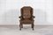 19th Century English Olive Leather & Mahogany Wingback Armchair 2