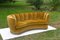 Dänisches Vintage Banana Samtsofa, 1940er 1