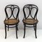 Curved Beech and Straw Chairs attributed to Thonet, Vienna, 1890s, Set of 2 1