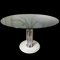 Italian Round Dining Table with Smoking Glass Top & Marble Base 1