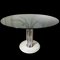 Italian Round Dining Table with Smoking Glass Top & Marble Base, Image 1