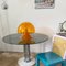 Mesa de comedor italiana redonda con tablero de vidrio ahumado y base de mármol, Imagen 7