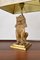 Asian Gold Brass Gilt Foo Dogs Table Lamps, 1960s, Set of 2 8