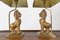Asian Gold Brass Gilt Foo Dogs Table Lamps, 1960s, Set of 2 4