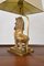 Asian Gold Brass Gilt Foo Dogs Table Lamps, 1960s, Set of 2 10