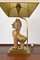 Asian Gold Brass Gilt Foo Dogs Table Lamps, 1960s, Set of 2 9