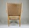 Armchair in Beech & Paper Cord, Scandinavia, 1950s 4