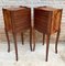 Early 20th Century French Bedside Tables in Marquetry & Bronze with Iron Details, Set of 2, Image 13