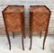 Early 20th Century French Bedside Tables in Marquetry & Bronze with Iron Details, Set of 2, Image 9
