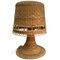 Large Scandinavian Wicker Mushroom Table Lamp, 1960s or 1970s, Image 5