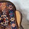 Vintage Wicker Armchair with Kilim Style Fabric, 1960 6