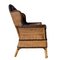 Fauteuil Vintage en Osier avec Tissu Style Kilim, 1960 16