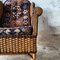 Fauteuil Vintage en Osier avec Tissu Style Kilim, 1960 8