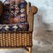 Vintage Wicker Armchair with Kilim Style Fabric, 1960 8