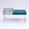 Chrome and Glass Telephone Table with Turquoise Seat, 1970s, Image 7