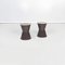 Asian Modern Table and Stools in Brown Metal with Decoration, 1990s, Set of 3 10