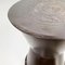 Asian Modern Table and Stools in Brown Metal with Decoration, 1990s, Set of 3 16