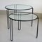 Vintage Round Wire Nesting Tables in Metal & Glass, Set of 2 1