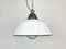 Industrial White Enamel & Cast Iron Pendant Light with Glass Cover, 1960s 1