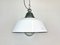 Industrial White Enamel & Cast Iron Pendant Light with Glass Cover, 1960s, Image 1