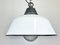 Industrial White Enamel & Cast Iron Pendant Light with Glass Cover, 1960s 3