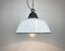 Industrial White Enamel & Cast Iron Pendant Light with Glass Cover, 1960s 9