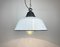 Industrial White Enamel & Cast Iron Pendant Light with Glass Cover, 1960s, Image 9