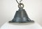 Industrial White Enamel & Cast Iron Pendant Light with Glass Cover, 1960s 2