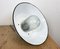 Industrial White Enamel & Cast Iron Pendant Light with Glass Cover, 1960s 10