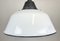 Industrial White Enamel & Cast Iron Pendant Light with Glass Cover, 1960s 4