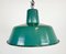 Lampe à Suspension Industrielle en Émail Vert, 1960s 2