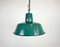 Lampe à Suspension Industrielle en Émail Vert, 1960s 1